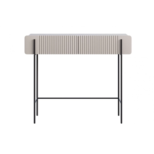 Toaletka Malmi 100 cm z szufladami - kaszmir / crema bianca / czarne nóżki